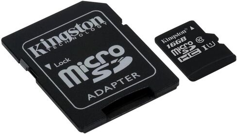Kingston Digital 16GB microSDHC Class 10 UHS-I 45MB/s Read Card with SD Adapter (SDC10G2/16GB) in Kuwait