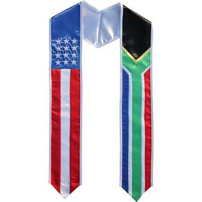 South Africa South Africa/USA Combo Graduation Flag Stole Sash Scarf South African American