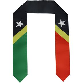 The Federation of Saint Kitts and Nevis Flag Graduation Stole Sash for Study Aboard International Students Abroad Adult Unisex