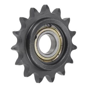 uxcell Chain Idler Sprocket, 17mm Bore 1/2" Pitch 15 Tooth Tensioner, Black Oxide Finish C45 Carbon Steel with Insert Single Bearing for ISO 08B Chains