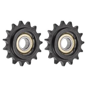 uxcell 2pcs ANSI #40 / DIN(ISO)08A Roller Chain Idler Sprocket 15mm Bore, 1/2" Pitch, Hardened 15 Tooth Tensioner Sprocket, Insert Single Bearing (B Type)