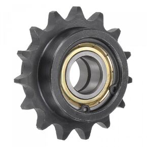 uxcell Chain Idler Sprocket, 17mm Bore 1/2" Pitch 15 Tooth Tensioner, Black Oxide Finish C45 Carbon Steel with Insert Double Bearing for ISO 08B Chains