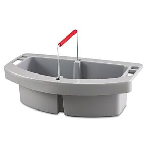 Rubbermaid Commercial Products BRUTE Maid Caddy for BRUTE Containers, 9-Inch x 16-Inch x 5, Gray, Cleaning Storage for Wipes/Spray Bottles/Brushes/Dustpans/Scrubbers/Gloves