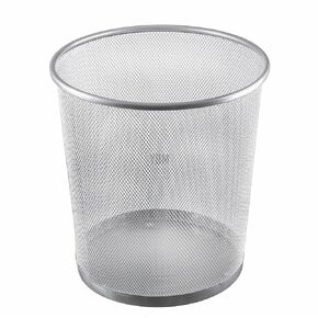 YBM Home Mesh Wastebasket Trash Can for Home and Office Workspace, Metal Office Trash Can Round-Shaped, 4.75 Gallon (2-Pack), Black 2484-2