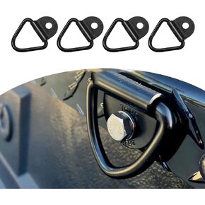 4 PCS Car V Ring Tie Down Anchor Replacements, 2.3In x 2.2In Heavy Duty Truck Bed Tie Down Anchors Accessories, Universal Multi-Purpose Vehicle Rail Accessories for Cars Trailers (Black)