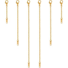 6pcs Necklace Extender Chains, 2in 4in 6in Necklace Extenders with Lobster Clasp, Alloy Extender Chains Set for DIY Jewelry Crafts Necklace Bracelet Anklet