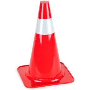 18" High Hat Cones in Fluorescent Orange with Reflective Sleeve and Black Base for Indoor/Outdoor Traffic Work Area Safety Marker & Agility Sport Training - Single