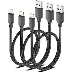 كابل USB A إلى Lightning بطول 1.5 قدم، سلك شاحن iPhone مكون من 3 قطع لهاتف iPhone 14/13 in Kuwait
