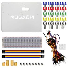 Breadboard Jumper Wire Kit, 830 Point Solderless Breadboards, LED Light Emitting Diodes, Acrylic Base Plate for Raspberry Pi 4B, 3B+, 3B, for Arduino UNO R3 Electronics Kit