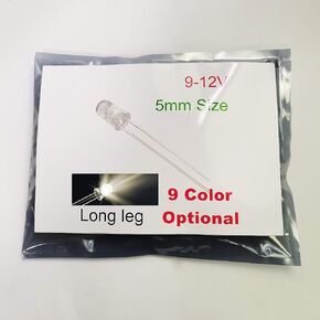 50 قطعة 12 فولت 5 مللي متر netural الأبيض LED 9 فولت-12 فولت مقياس العنقودية أداة صمام ثنائي باعث للضوء in Kuwait