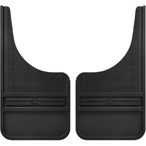 Husky Liners Universal MudDog Mud Flaps | Rubber Front Mud Flaps - 12" w/o Weight - Black | 55000
