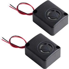 2PCS 12V DC Black Mini Piezo Alarm Siren 110dB Insurance Safes Anti-Theft Alarm High-Decibel Buzzer for Car