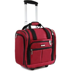 Pacific Coast Signature Underseat 15.5" Rolling Tote Carry-on, Crimson