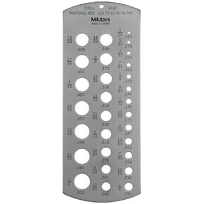 Mitutoyo 950-206, Fractional Drill Gage, 1/16" - 1/2"
