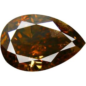 1.03 ct AIG Certified PEAR Cut (7 X 5 MM) UNHEATED/UNTREATED Fancy Orange Brown Diamond Loose Diamond