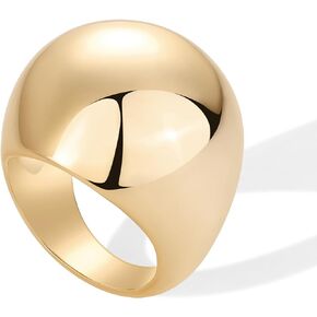 PAVOI 14K Gold Plated Chunky Domed Statement Ring for Women | Lightweight Trendy Sphere Rings | Statement Jewelry