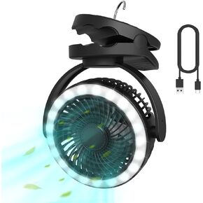 مروحة تخييم مع فانوس LED، مروحة محمولة تعمل ببطارية قابلة لإعادة الشحن بقدرة 10000 مللي أمبير في الساعة، مروحة محمولة مع خطاف تعليق ومشبك للتخييم والسفر وصيد الأسماك وانقطاع الطاقة في موقع عمل الإعصار in Kuwait