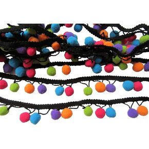 YYCRAFT Multicolor Pom Pom Ball Fringe Trim Ribbon Sewing(5 Yards)