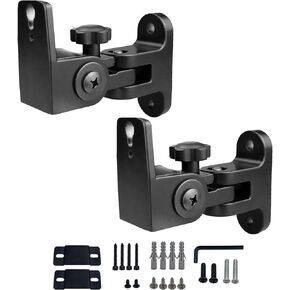 HD-318 Speaker Wall Mount, Speaker Mount Wall ，Universal Speaker Wall Mount Brackets for Small Speakers,Hold up to 30lbs(2Packs Black)