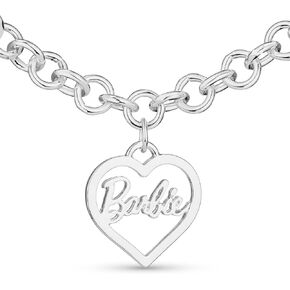 Barbie Round Link Heart Necklace - Silver