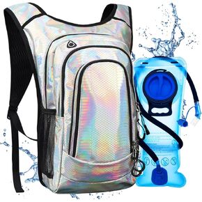 Hydration Backpack, Festival Rave Hydration Pack, Water Backpack with 2L Hydration Bladder, Rave Backpack Hydration Pack Hydropack Hydro for Hiking, Biking, Festivals, Raves