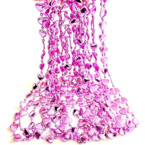 36 Pcs Valentine Beads Necklaces Valentine's Day Heart Shaped Beads Necklaces Party Decoration, Pink
