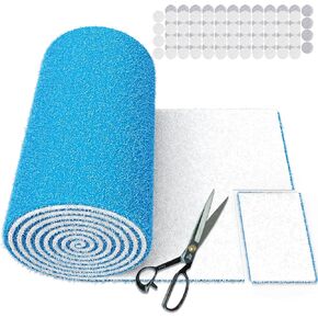 UBeesize Air Vent Filters, 120" x 12" Cut to Size Air Filter (50+ Filters), MERV 8 Triple Vent Filters Kit for Floor Registers, Grilles, Ceiling, Wall HVAC Furnace Vents, With 48PCs Adhesive Hook Tape