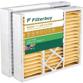 Filterbuy 20x20x5 Air Filter MERV 11 Allergen Defense (2-Pack), Pleated HVAC AC Furnace Air Filters Replacement for Honeywell FC100A1011 and Lennox X0585 (Actual Size: 19.63 x 19.81 x 4.38 Inches)