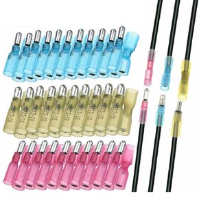 200PCS Heat Shrink Bullet Connectors, Automotive Female & Male Connectors Bullet Terminals,Insulated Waterproof Marine Electrical Wire Splice Crimp Connectors Kit (12-10AWG,14-16AWG,18-22AWG)
