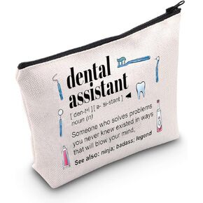 TSOTMO Dental Assistant Zipper Pouch Dental Assistant Definition Gift Dental Dentist Gift Dental Graduation Retirement Gift Dental Hygienist Nurse Gift Bag (Dental mind)