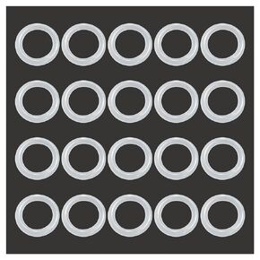 20 PCS Silicone O-Rings, 25mm OD 19mm ID 3mm Width VMQ Seal Gasket for Wide Variety of Sealing Applications, White