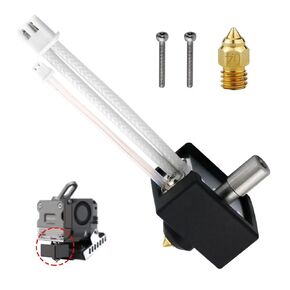 Extruder Heater Assembly, High Temperature 300°C, Copper Plated 0.4 mm Nozzle for Ender3 S1/Ender3 S1 Pro/Cr10 Smart Pro