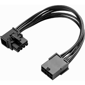 سلك تمديد SinLoon 8-Pin PCIE 8 Pin أنثى إلى الزاوية اليمنى ذكر PCIE Express كابل محول الطاقة لبطاقة الرسومات 18AWG 15 سم/5.9 بوصة (يسار)