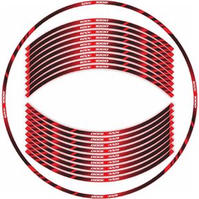 Motorcycle Reflective Rim Tapes Sticker Stripe for Suzuki GSXR1000 K1/GSXR1000 K3 /GSXR1000 K5/GSXR1000 K7/GSXR1000 K9/GSXR1000 K17 2017-2022 Rim Wheel Decal Stickers 17 inch,(Black and Crimson)