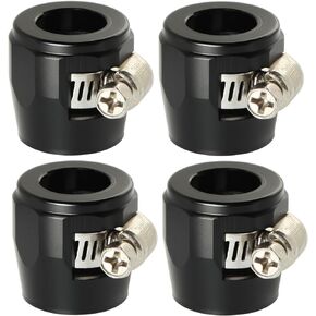 10AN Hex Hose Finisher Clamp Aluminum Black, Pack of 4
