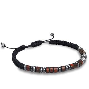 To My Grandson Braided Leather Bracelet HandmadeCollege Student Gifts for College Boy"Love My Grandson"for Men/Boys Personalized Bracelets with Leather and Stainless Steel Knot Christmas Gift