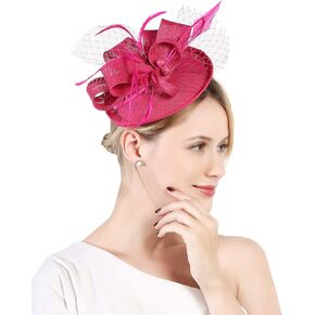 Flydreamfeathers Fascinators Hat for Women Tea Party Headband Kentucky Derby Wedding Bridal Headband Clips Headpiece