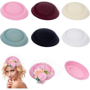 NBEADS Round Hat Base, White Cloth Fascinator Hat Base