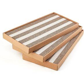 وسادات خدش القطط، 3 قطع من ألواح الخدش من الورق المقوى للقطط، عمود خدش سهل للقطط من الورق المقوى، خدش القطط، تصميم مزدوج الجوانب للعبة داخلية للقطط in Kuwait