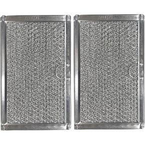 12-Layer Air Filter Factory 5" x 7.5" Pull Tab Microwave Grease Filter Replacements For Many GE, Frigidaire, Magic Chef & LG Microwave Oven Models Filter Set Of 2 (Pull Tab Long Side)