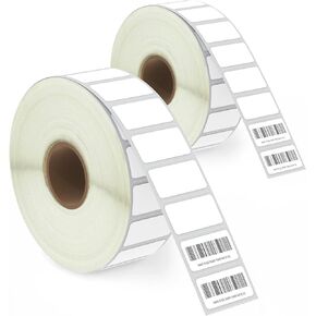 BETCKEY - 1" x 0.5" (25 mm x 13 mm) Small Labels Compatible with Zebra & More Label Printer,Premium Adhesive & Perforated [2 Rolls, 4860 Labels]