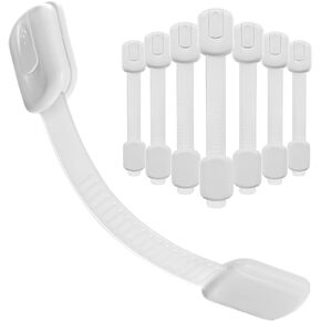 8-Pack Baby Safety Lock - Quick 3M Adhesive Install No-Drill for Cabinets & Appliances, Multi-Use in Kitchen & Bath