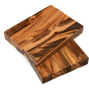 Goncalo Alves/Tigerwood Ebony Wood Pen Blank, 3/4" x 3/4" x 5", Pack of 10