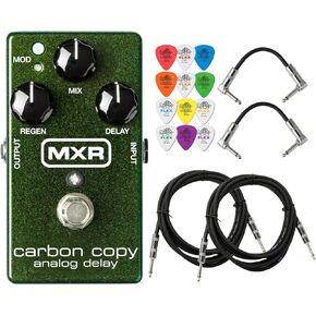 MXR M169 Carbon Copy Analog Delay Electric Guitar Effects Pedal with Tonebird Instrument Cable, 2- Patch Cable, 12- Dunlop Picks Bundle
