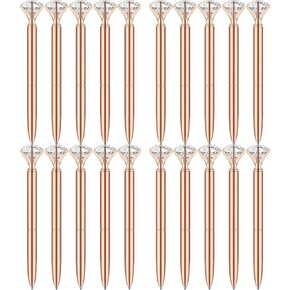PASISIBICK White Diamond Pens Pack of 20 Bling Diamond Gem Pen Décor Gifts for Women Bridesmaid Coworkers Bulk Crystal Metal Ballpoint Pens Black Ink(20 PCS White)