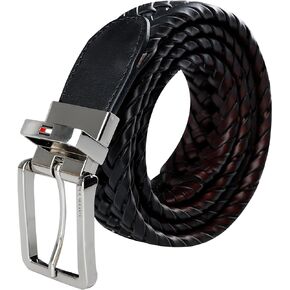 Tommy Hilfiger Men's Two-in-One Reversible Braided Belt
