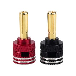 TCRC 2PCS Aluminum Heatsink 5mm Bullet Plug Connectors & Grips for Li-Po and Li-HV Hardcase Power (Red + Black)