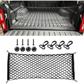 Cargo Net, Trunk Net, Adjustable Elastic Storage Organizer Net with Hook, 35.4"x 15.75" Truck Bed Divider Trunk Cargo Storage Net Universal Car Accessories for Car SUV Truck