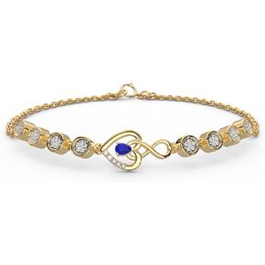 0.16 Cttw Round Cut Natural Diamond (Color: H-I,Clarity: I1-I2) | Designer Infinity Heart Charm Bracelet for Women | Crafted In 925 Sterling Silver