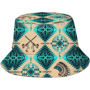 Native American Bucket Hat Indian Buckets Hat Native Fisherman Hat for Travel Fishing Beach Outdoor